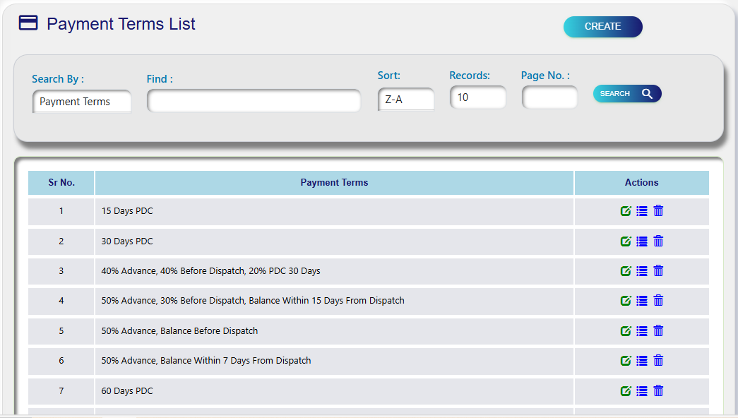Payment Terms