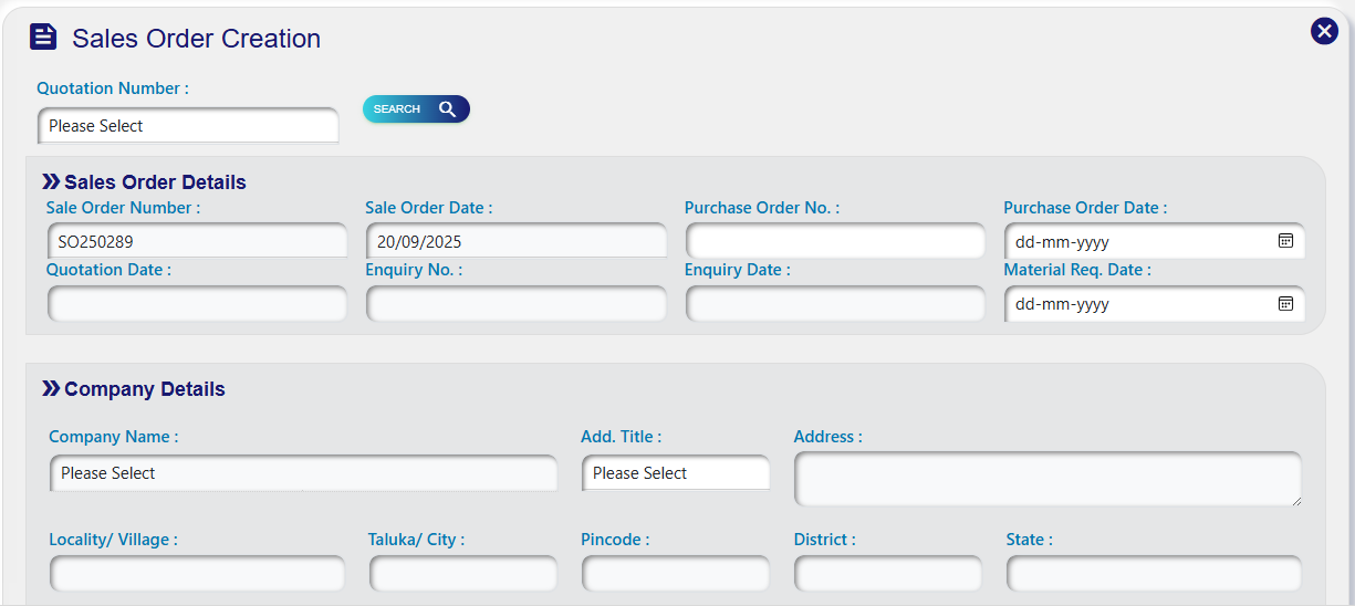 Sales Order Status